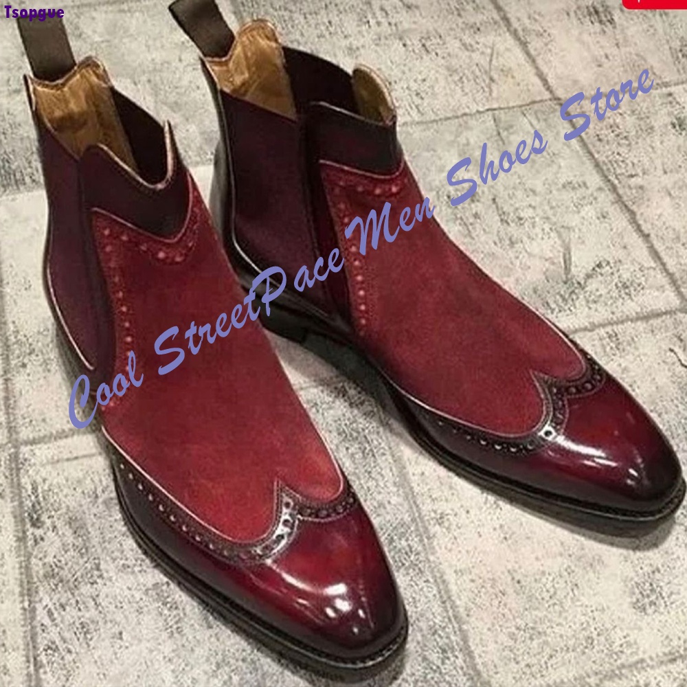 Men Vintage Red Two Tone Chels - Leather Shoe Polish ulasan dan harga