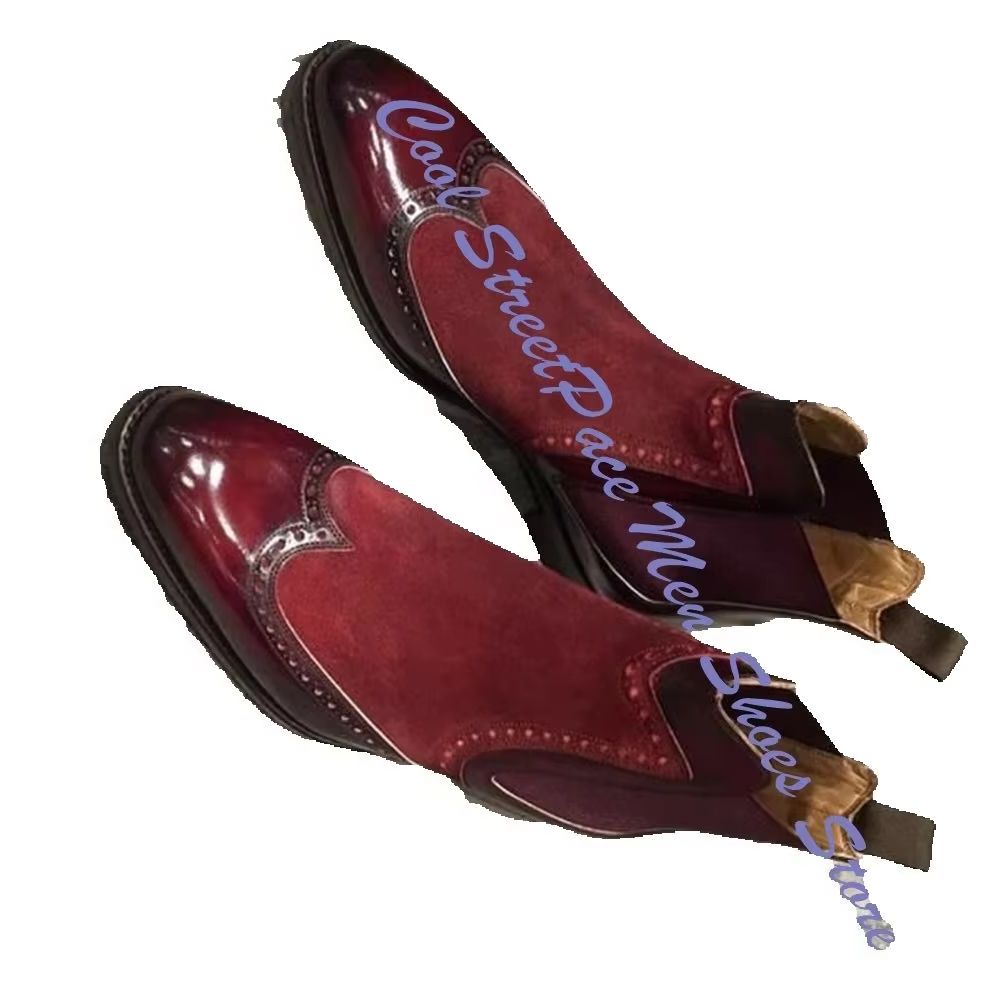 Men Vintage Red Two Tone Chels - Leather Shoe Polish ulasan dan harga