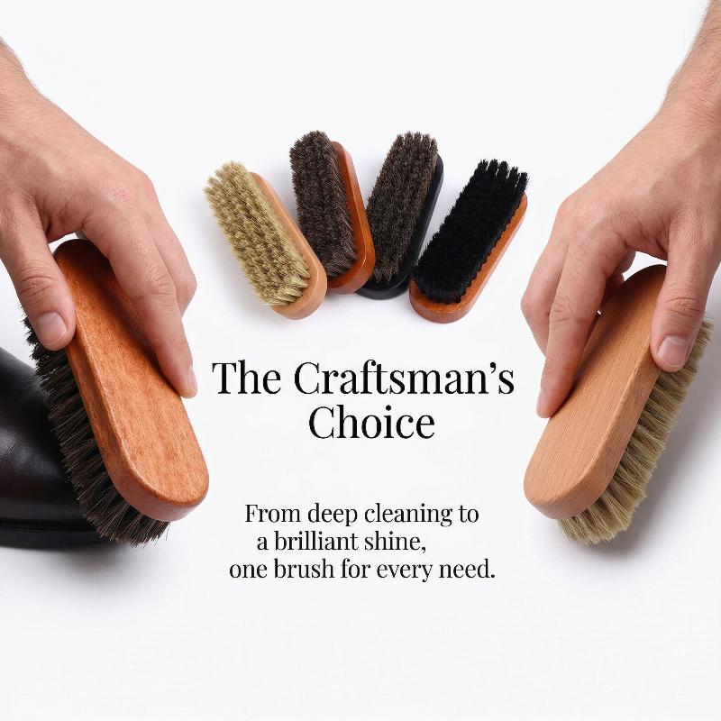 1PC Wood Shoe Brush Horse Hair - Leather Shoe Polish ulasan dan harga