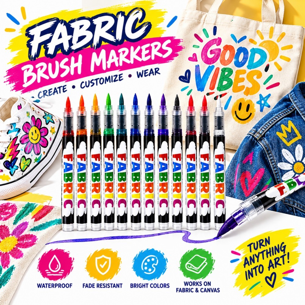 12/24/36 Colors Fabric Markers - Shoe Brush ulasan dan harga